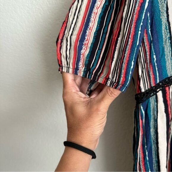 Weekend Suzanne Betro Stripped Multicolored Blouses Size Large - Picture 6 of 9